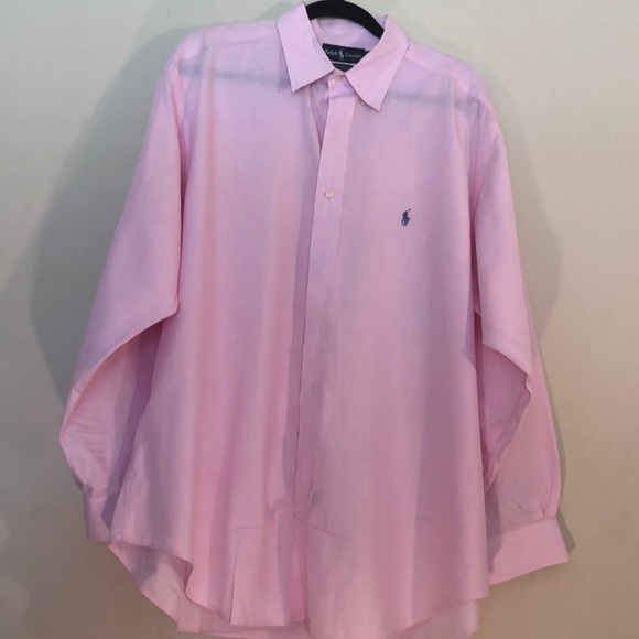Ralph Lauren Pink Shirt Blue Pony Neck:17.5- 36/37 - Picture 2 of 7
